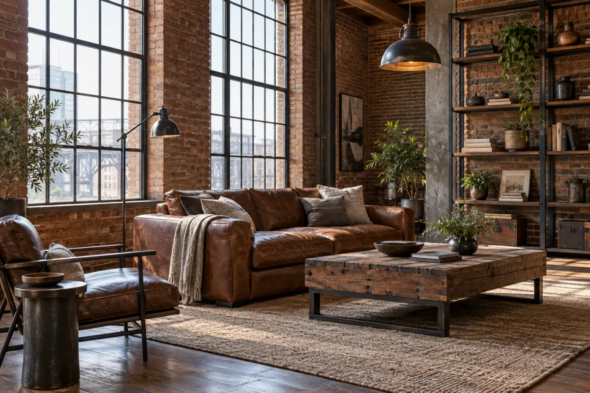 Industrial living room style
