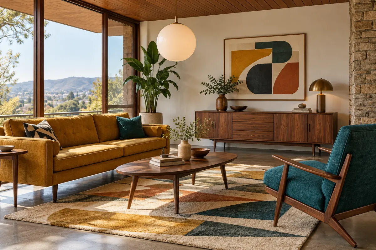 Mid-century living room style
